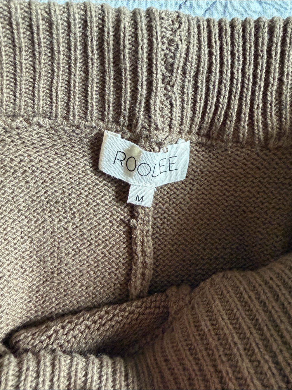 Roolee Cream and Brown Striped Knit Top with Pocket - Picture 7 of 15
